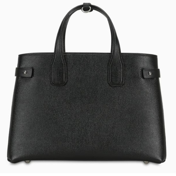BURBERRY Medium Banner Leather Tote- BLK - Picture 6 of 6